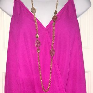 Long Gold Necklace and Earrings